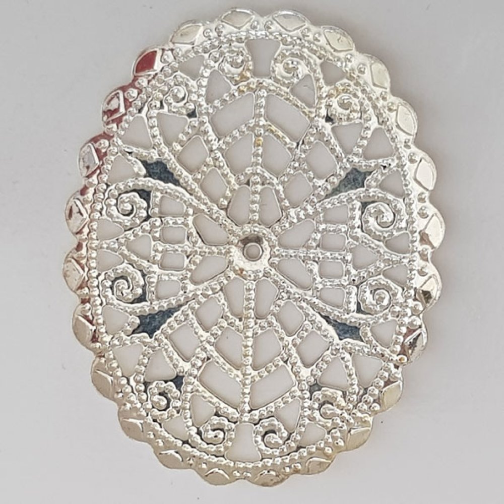 Flower Charm Metal N°103 Silver gravyr