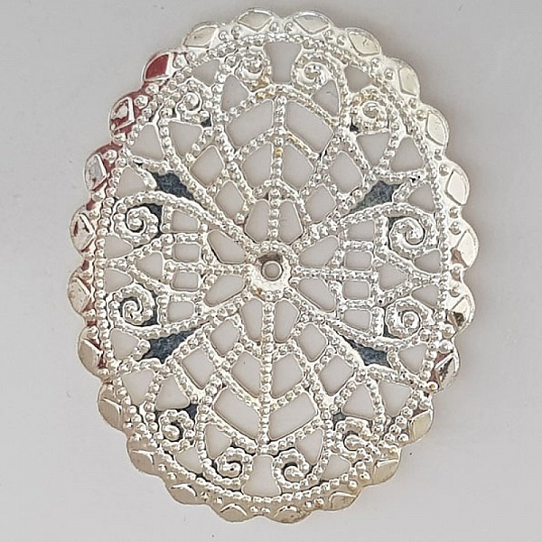 Flower Charm Metal N&deg;103 Silver gravyr