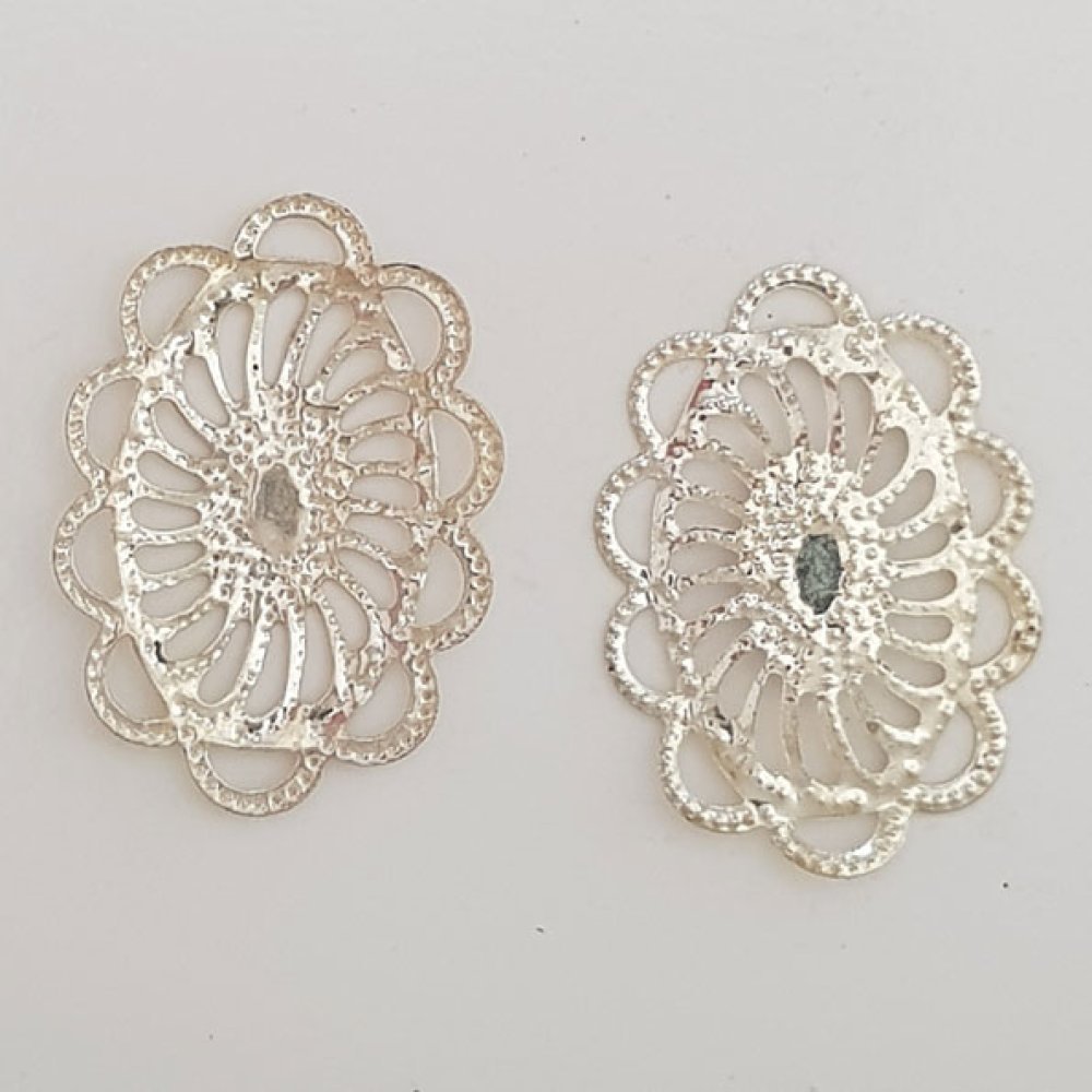 Flower Charm Metal N°107 Silver gravyr