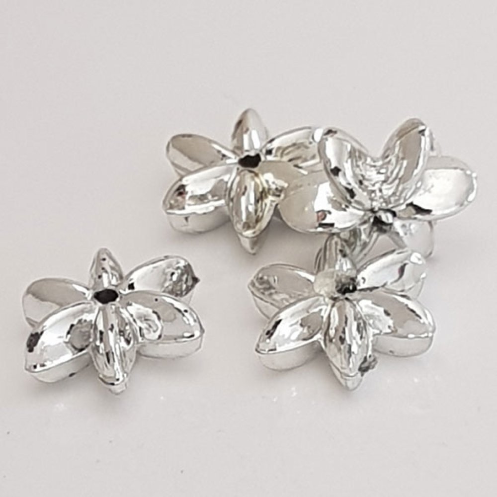 Charm blomma metall N°110 Silver