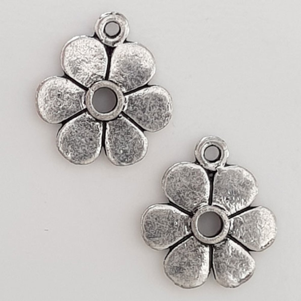 Charm blomma metall N°115 silver