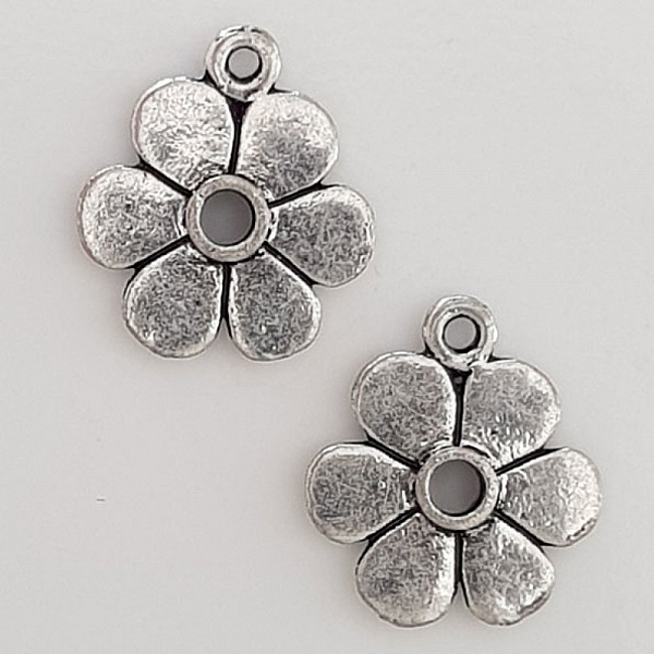 Charm blomma metall N&deg;115 silver