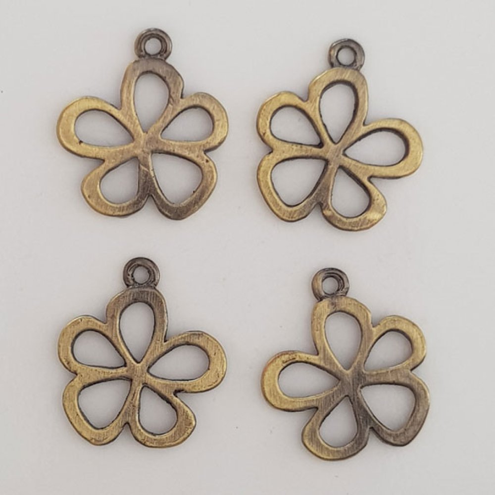Flower Charm Metal N°116 Brons