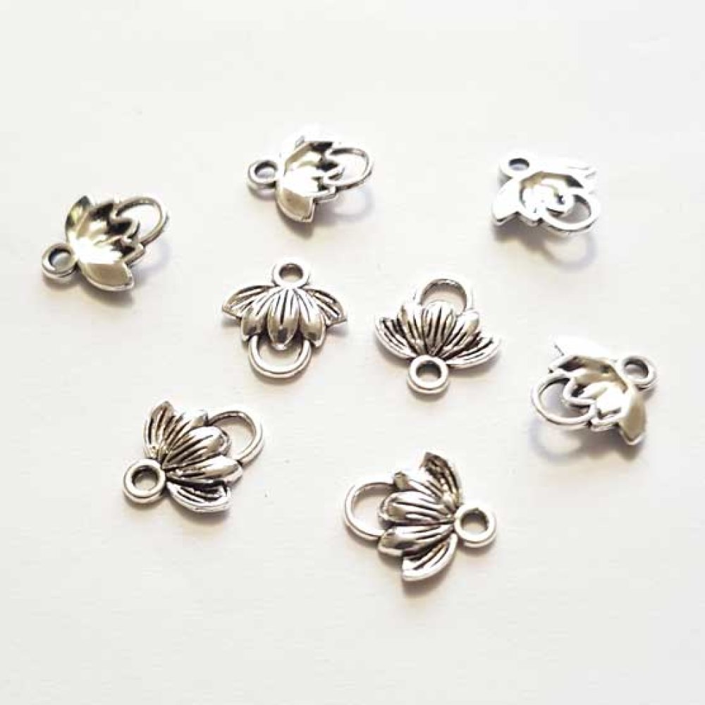 Flower Charm Metal N°120 x 10 stycken Silver