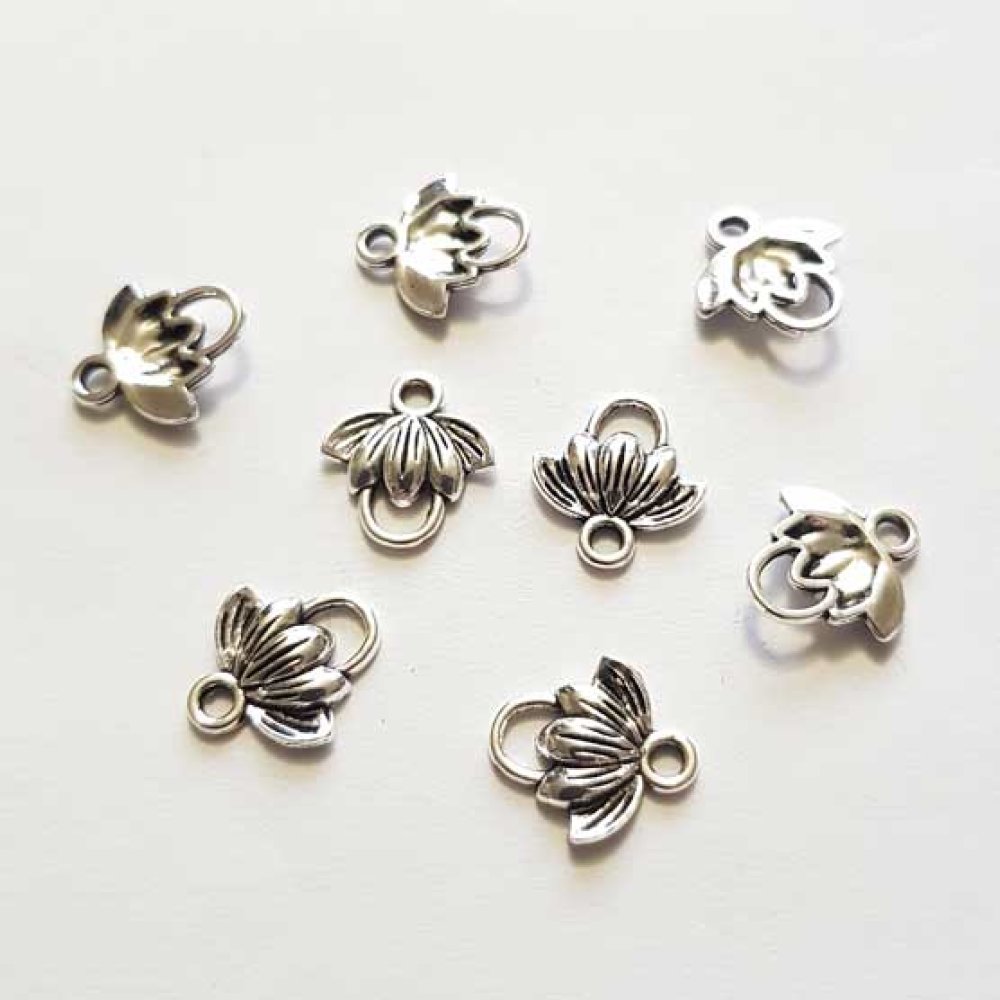 Flower Charm Metal N°120 x 10 stycken Silver