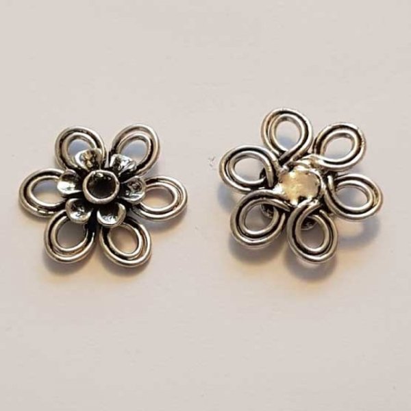 Breloque Fleur M&eacute;tal N&deg;134 Argent