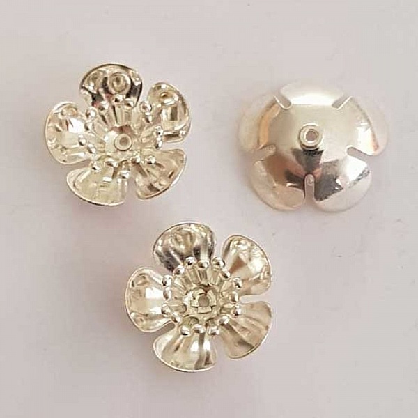 Breloque Fleur M&eacute;tal N&deg;159 Argent