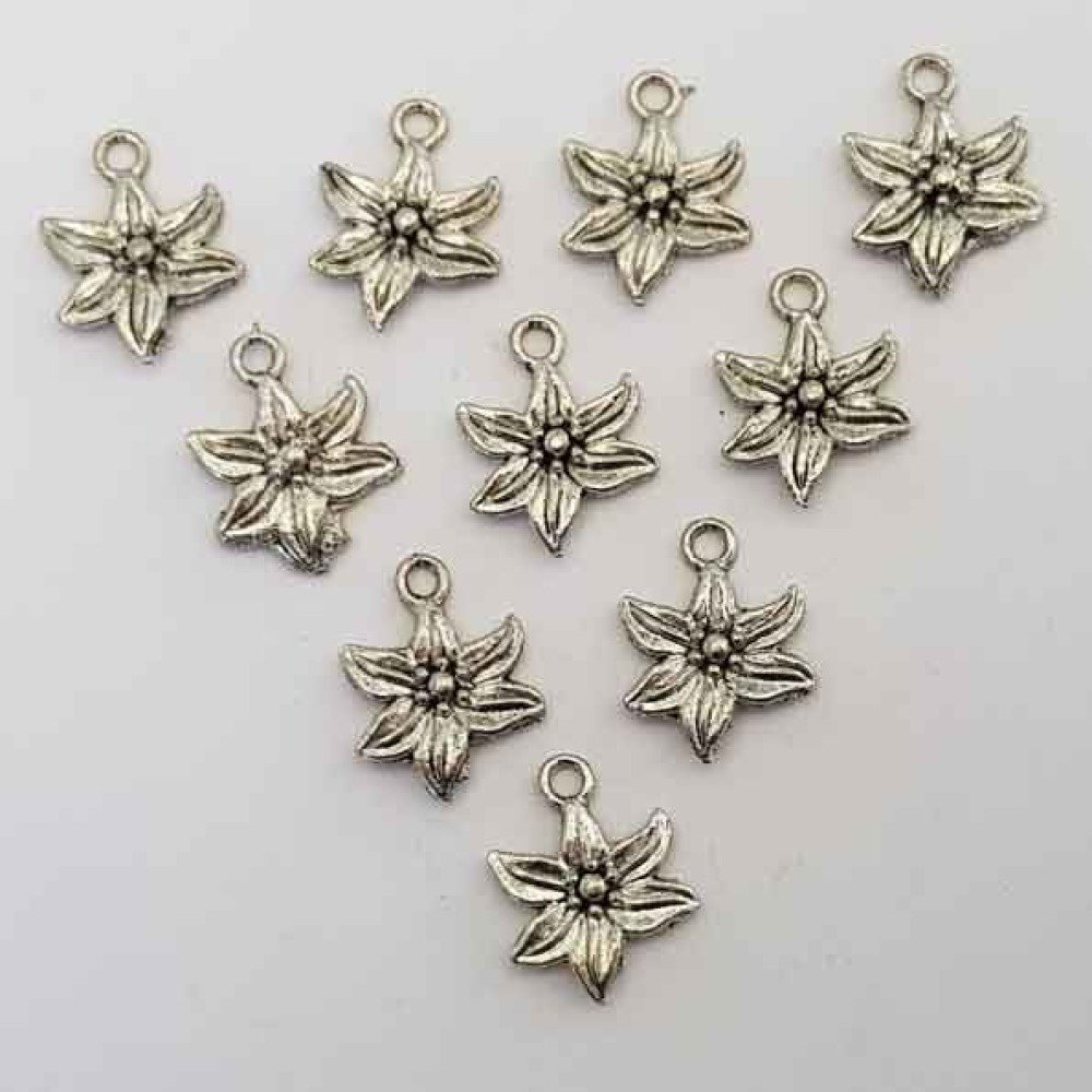 Blomma charm i metall N°001 x 15