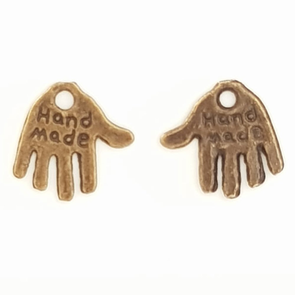 Hand charm "MADE HAND" N°01 Brons