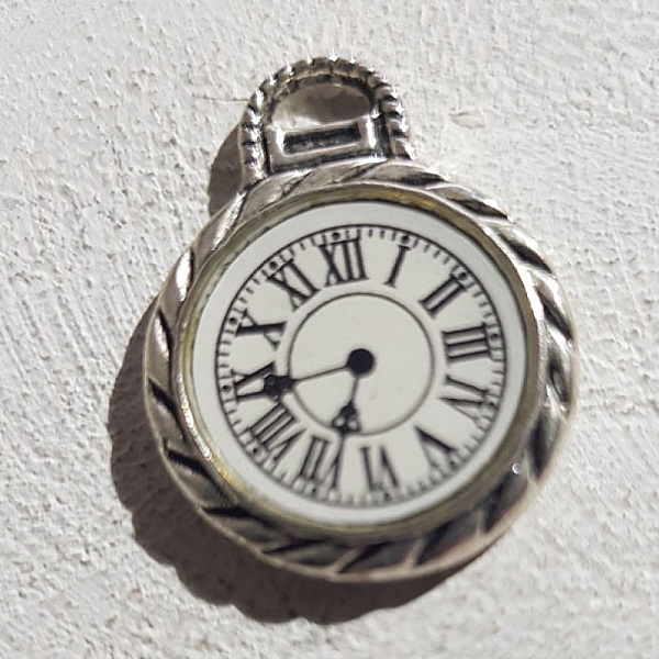 Breloque M&eacute;canisme Horloge N&deg;12 Argent