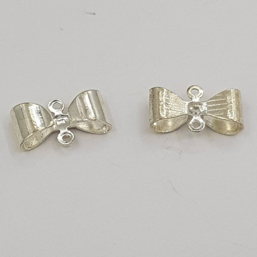 Silver Bow Tie Charm N°19 Charm Bow Tie Ribbon