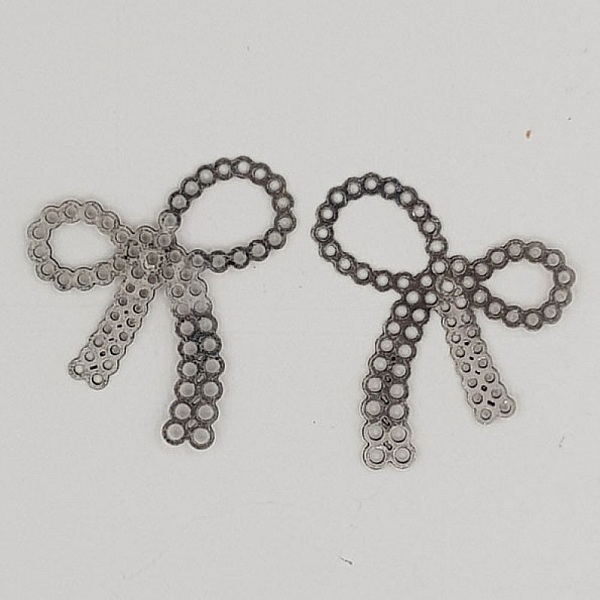 Silver Bow Tie Charm N&deg;24 Metal Bow Tie Charm