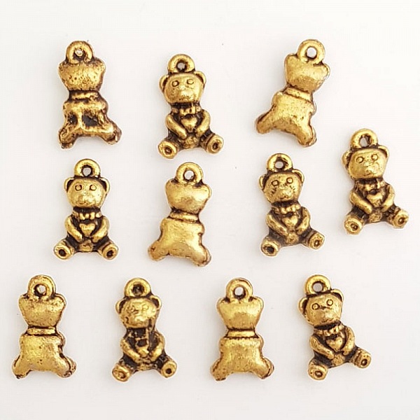 Bear charm N&deg;08 Old Gold