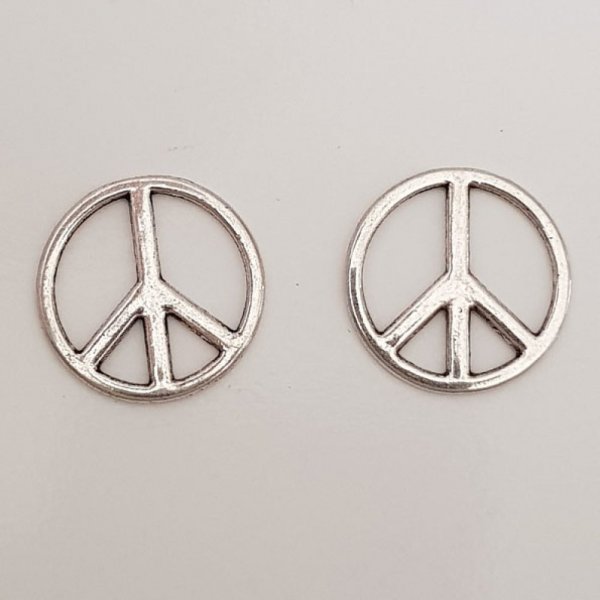 Peace &amp; Love Charm N&deg;06 Silver x 10 stycken