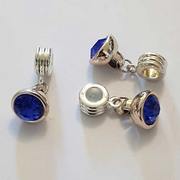 Breloque Pendentif Strass Bleu N&deg;1013-10