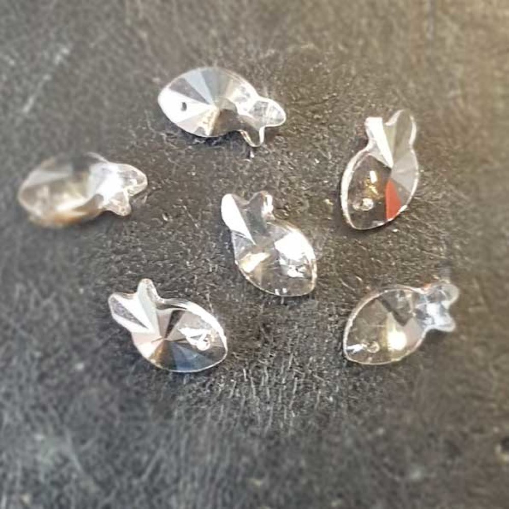 Pendel i facetterat glas fisk N°01-01