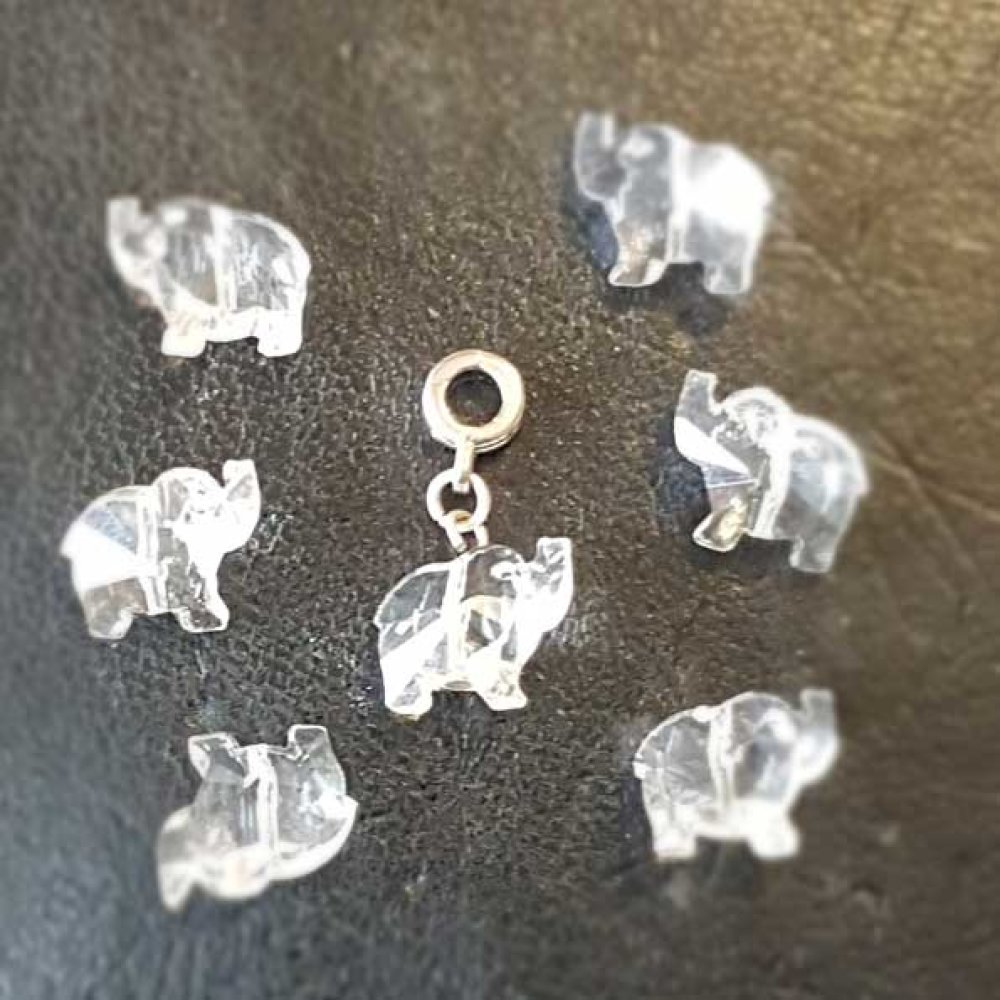 Pendel i facetterat glas elefant N°01-01