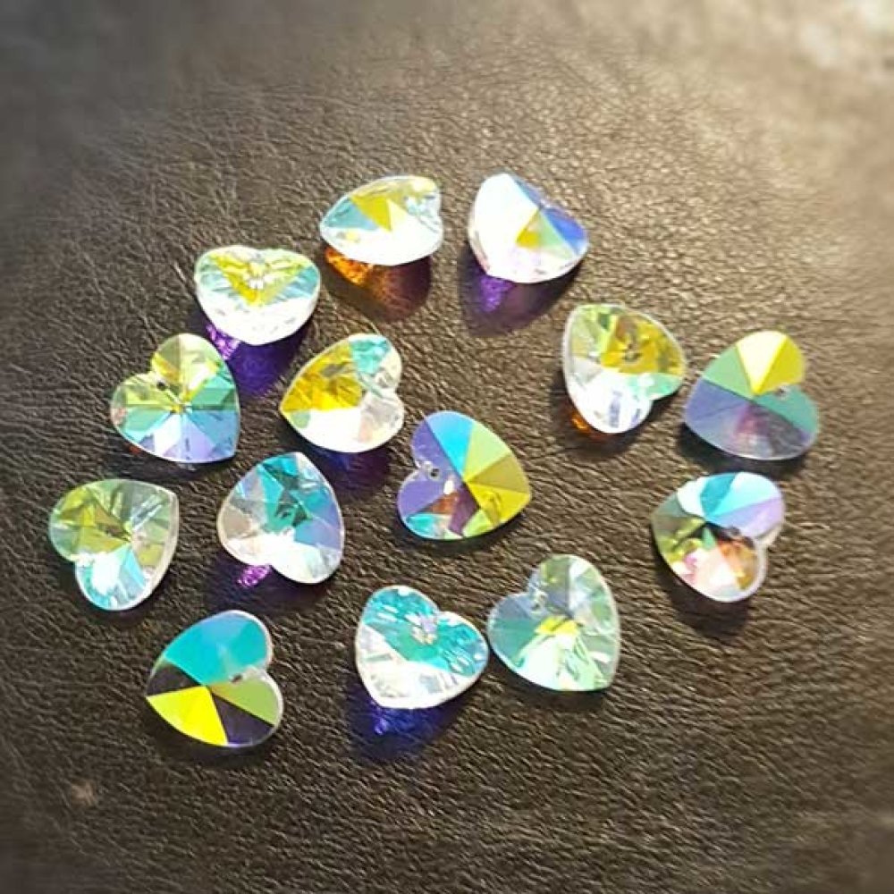 Hjärta hänge i facetterat glas N°01-03