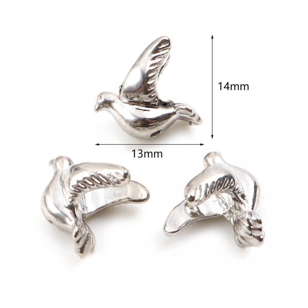 Pearl Bird Charm N&deg;03 Silver