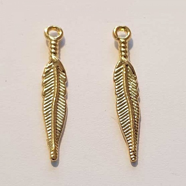 Breloque Plume N&deg;03 Dor&eacute;