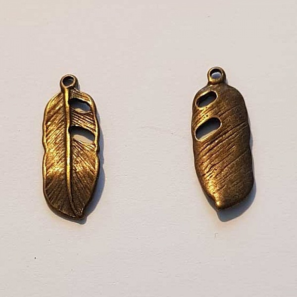 Breloque Plume N&deg;05 Bronze
