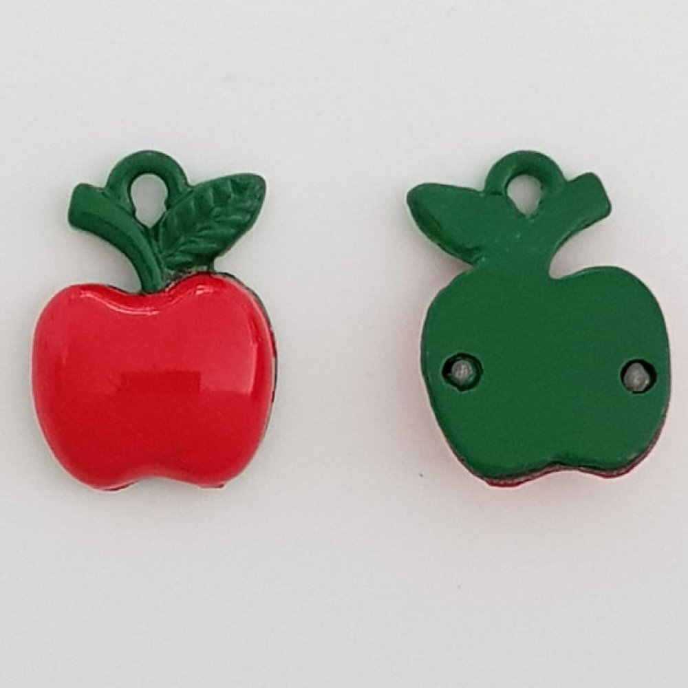 Apple Charm Silver Metal N°03 kök.
