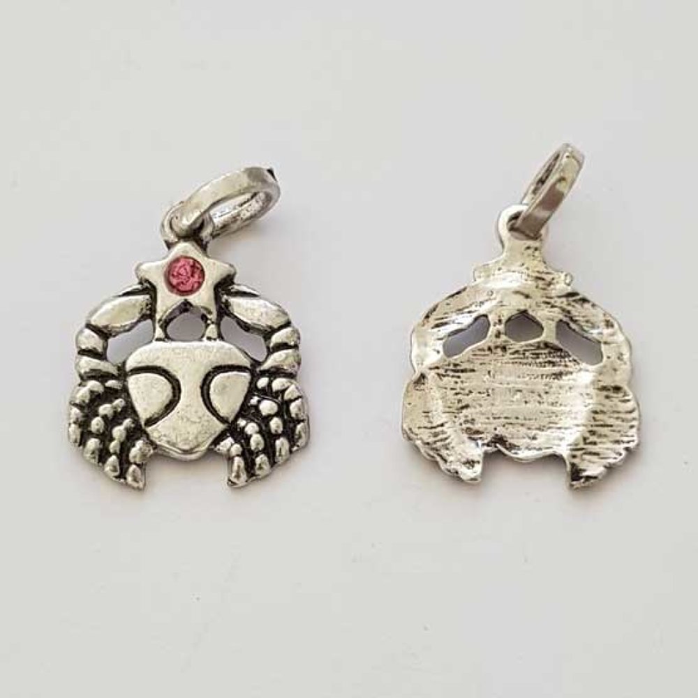 Stjärntecken charm Cancer Silver Metal N°03 med strass