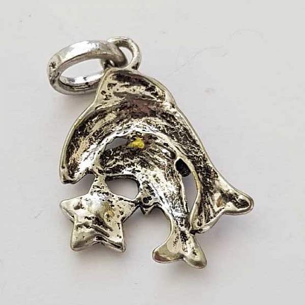 Stj&auml;rntecken Fiskarna Charm Silver Metal N&deg;03 med strass
