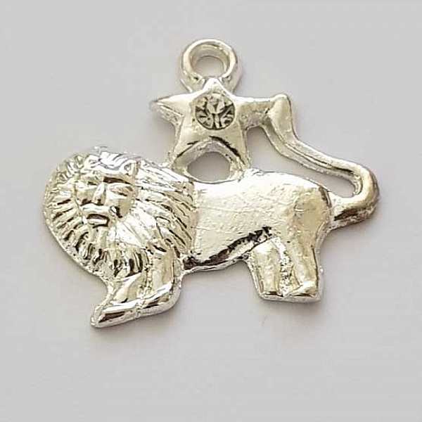 Stj&auml;rntecken charm Leo Silver Metal N&deg;04 med strass