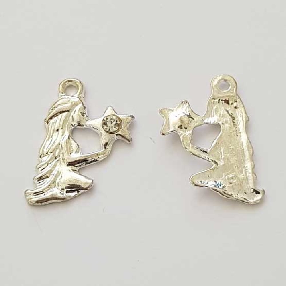 Jungfrun stjärntecken charm silver metall N°04 med strass