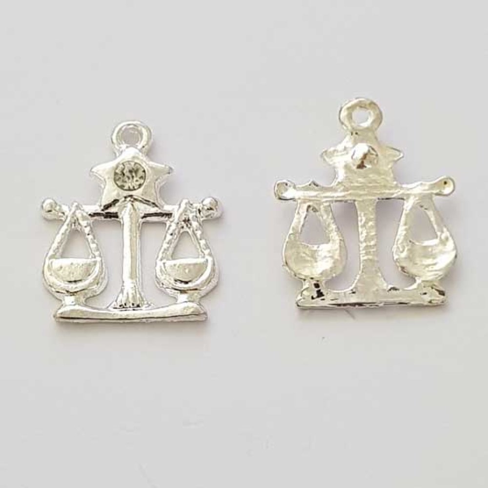 Stjärntecken charm Libra Silver Metal N°04 med strass