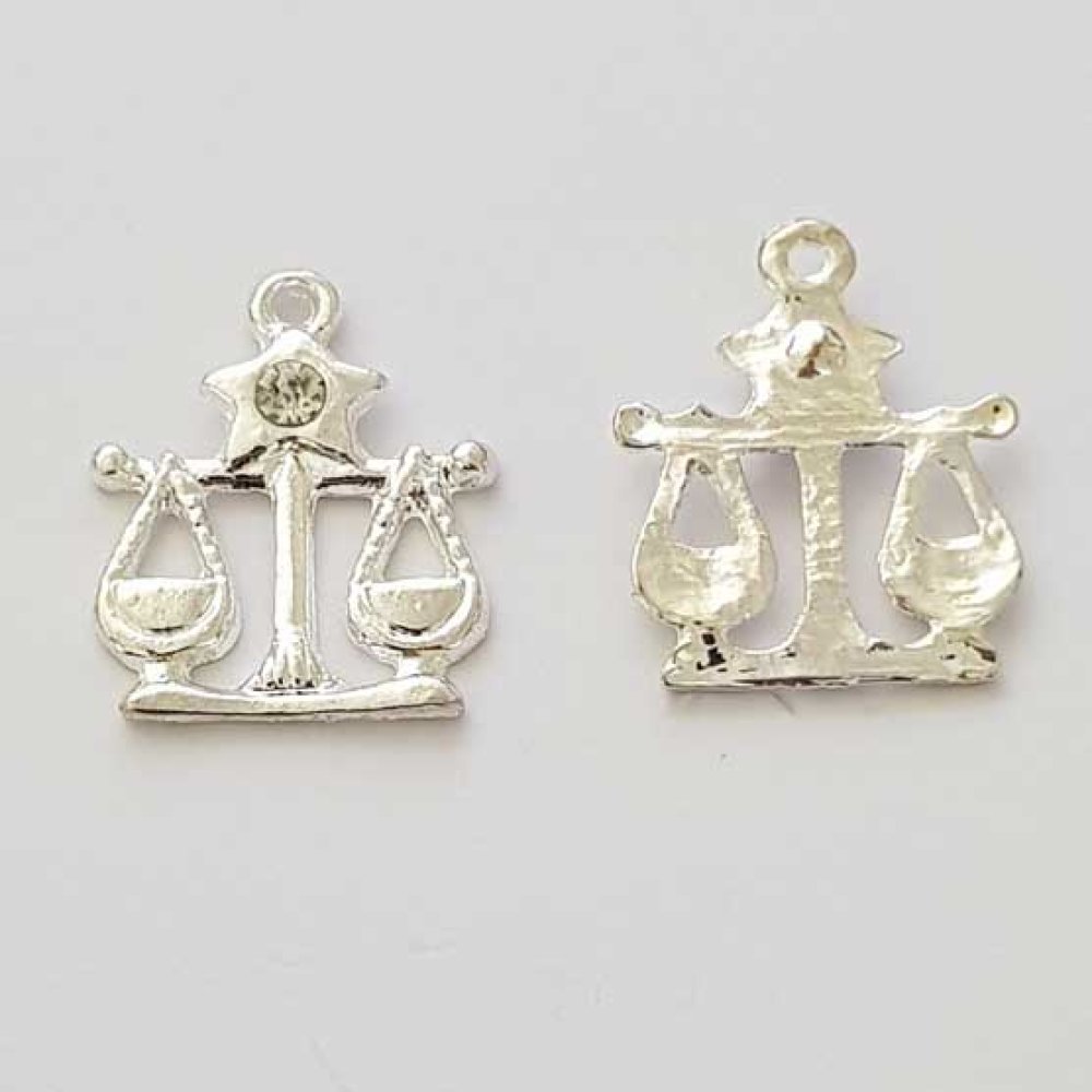 Stjärntecken charm Libra Silver Metal N°04 med strass