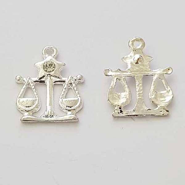 Stj&auml;rntecken charm Libra Silver Metal N&deg;04 med strass