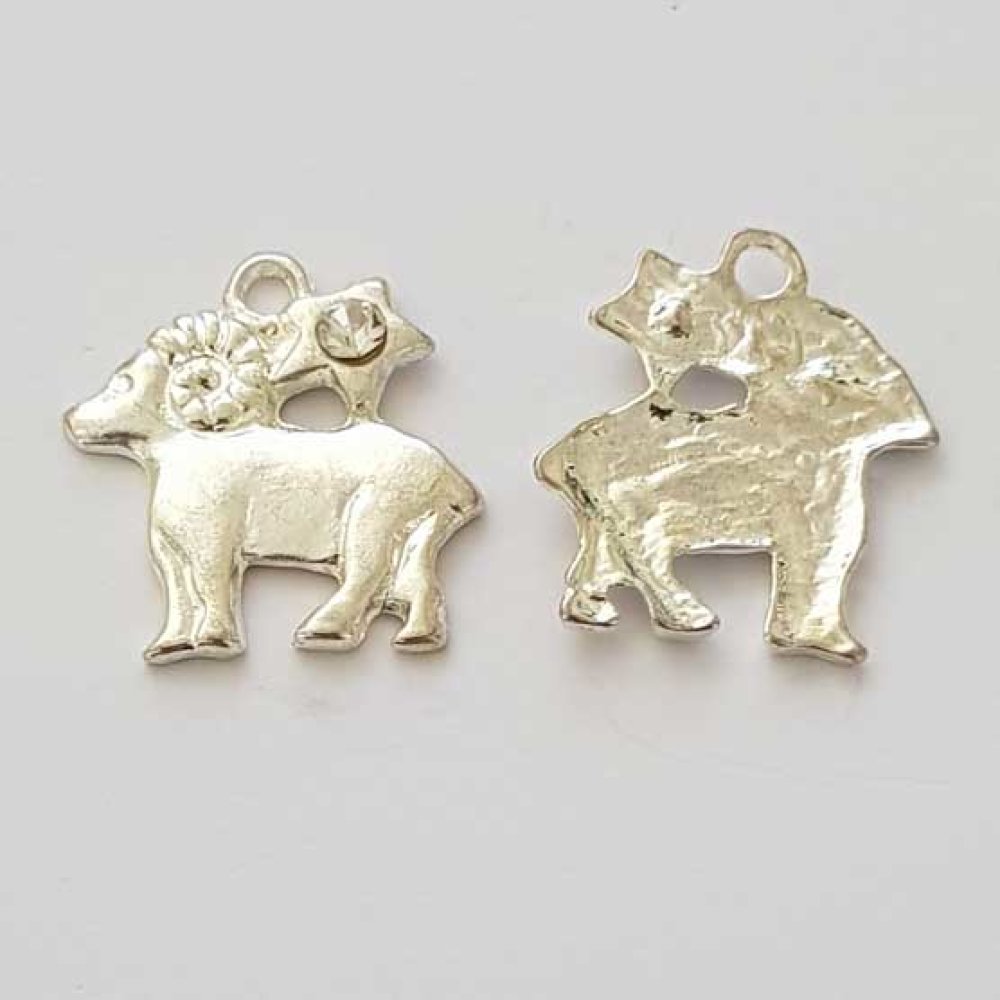 Stjärntecken charm Väduren Silver Metal N°04 med strass
