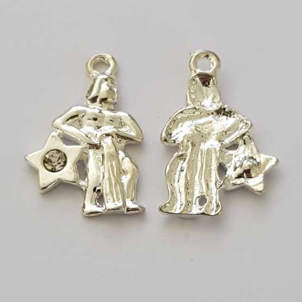 Vattumannen stjärntecken Charm Silver Metal N°04 med strass
