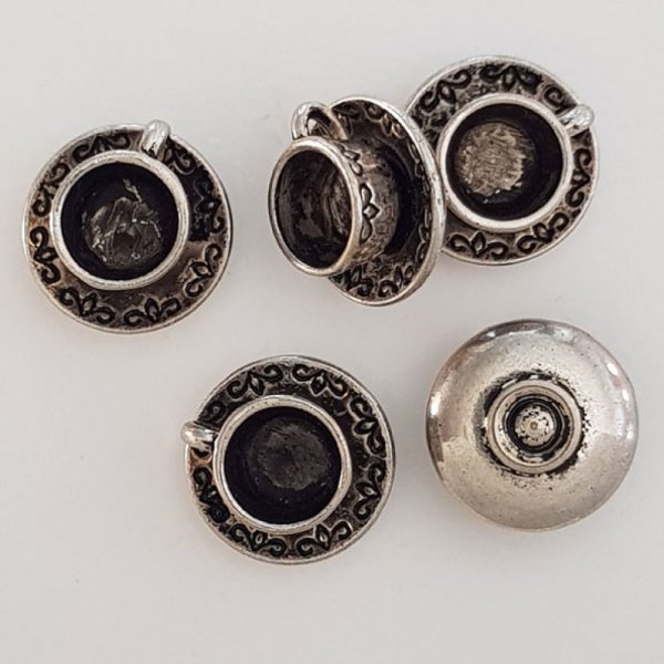 Charm kopp och tallrik N&deg;02 k&ouml;k Silver