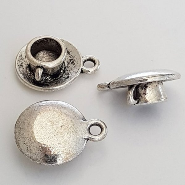 Charm kopp och tallrik N&deg;04 k&ouml;k Silver