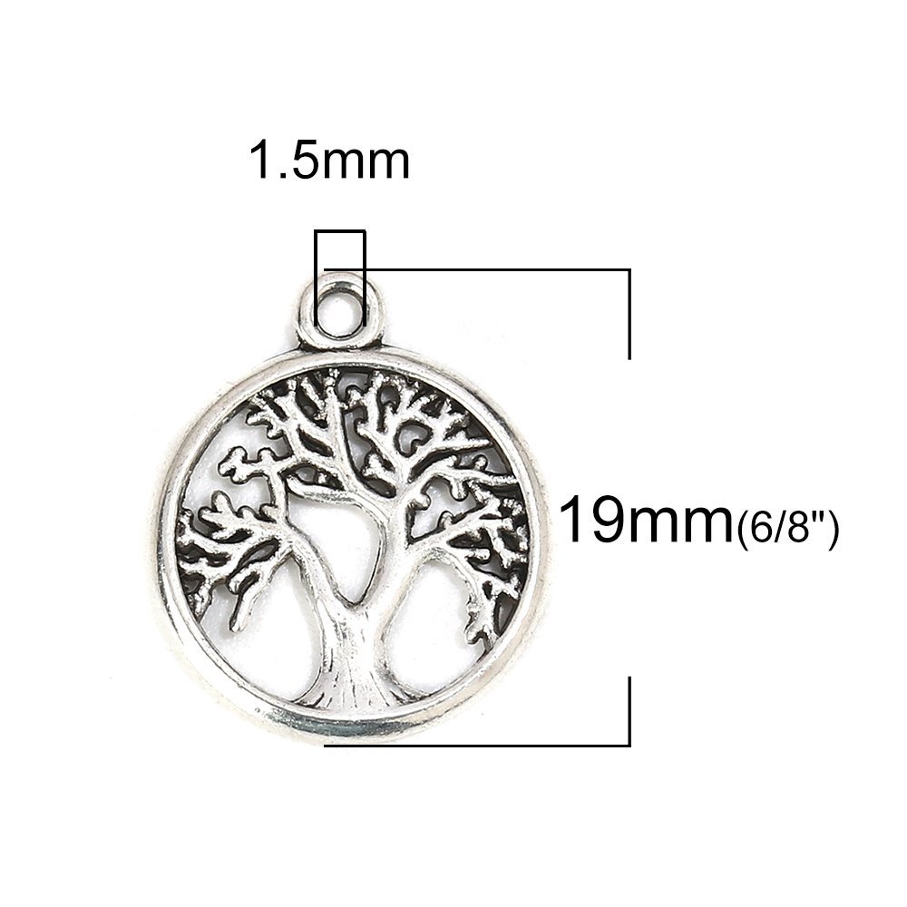 Silver livets träd charm N°01