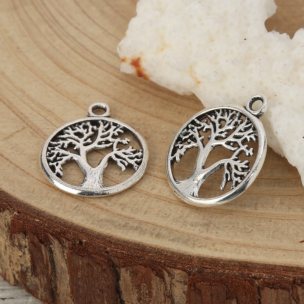Silver livets träd charm N°01