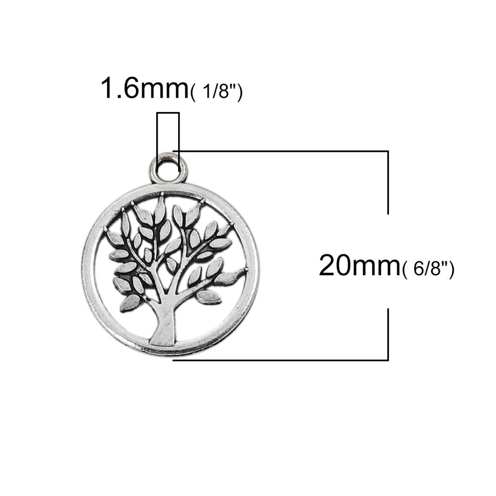 Silver livets träd charm N°02