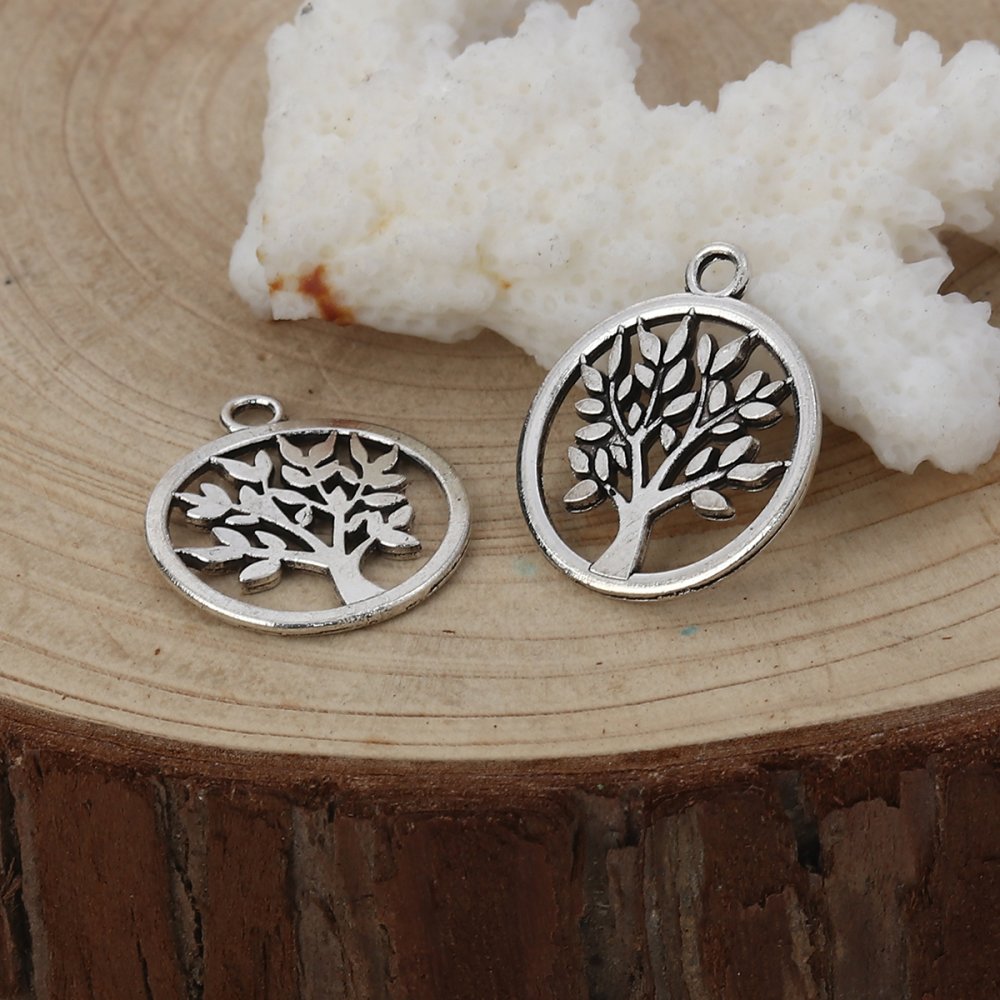 Silver livets träd charm N°02