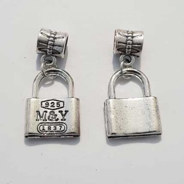Breloque cadenas serrure N&deg;15 Argent