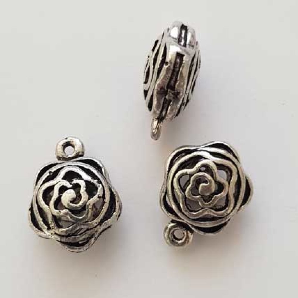 Silver genombruten droppe charm N°05-01