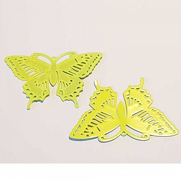 Breloque papillon N&deg;23 Jaune 71 x 50 mm