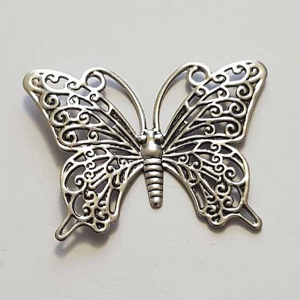 Breloque papillon N&deg;27 Argent 35 x 25 mm