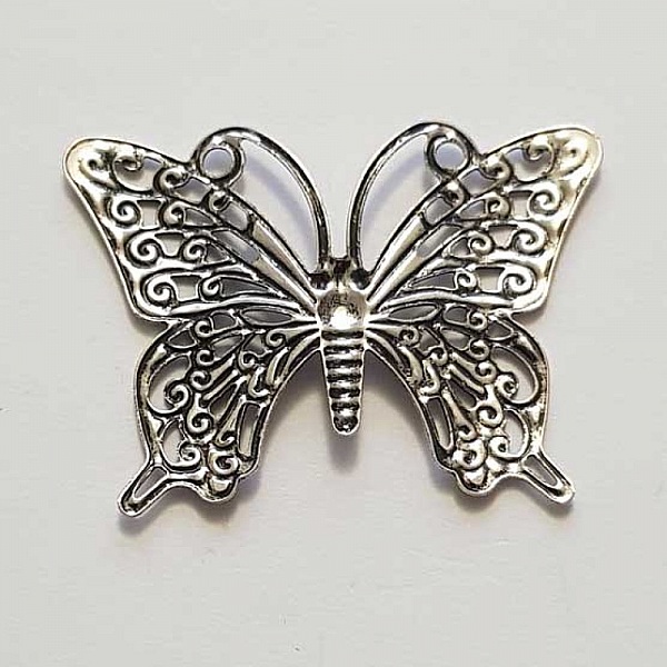 Breloque papillon N&deg;27 Argent 35 x 25 mm