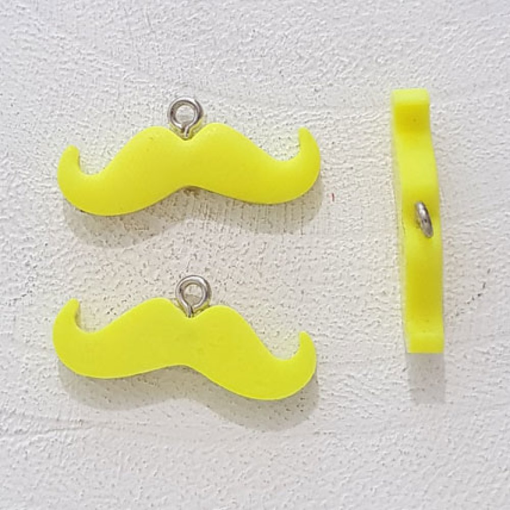 Pendel Moustache N°10 Fluorescerande gul