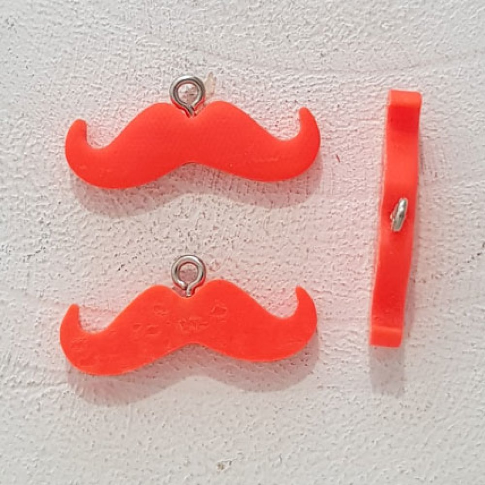 Pendel Moustache N°12 Fluorescerande orange