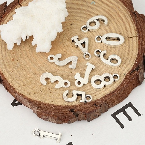 Breloque pendentif chiffre Argent lot 10 pi&egrave;ces de 0 &agrave; 9