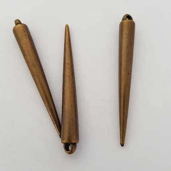 Breloque pic c&ocirc;ne clou bronze N&deg;07 51 mm 01